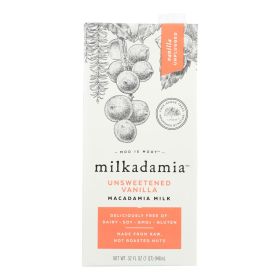 Milkadamia Macadamia Milk With Unsweetened Vanilla - Case Of 6 - 32 Fz